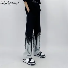 Kvinnors jeans streetwear för kvinnor mode hip-hop raka tofs byxor pantalon femme lös kausal vintage koreanska byxor y2k kläder