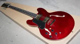 Fabrik Custom SemiHlow linkshändige E -Gitarre mit Rosewood Fretboardblack Pickguardgold Hardwarecan werden Customized4248308