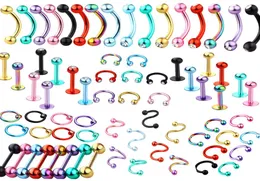 Twist Belly Button Rings Jewelry Ear Lage Helix Tragus Piercing Nos Ring Lip Eyebrow Piercings Industrial Barbell Body4354365