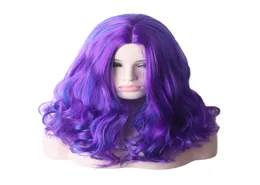 WoodFestival Synthetic Hair cosplay Wig Wigs Wigs Oombre Ombre Wavy Purple Blue Medium Lunghezza Midlle Cavenatura Midlle 10869884215081