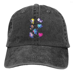 Ball Caps Space Invaders Hat Multicolor Hat ha puntato i personaggi dei cartoni animati da donna Personalizzati Cappelli di protezione della visiera personalizzati