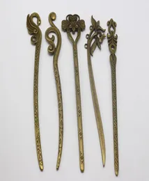 5 pezzi di bronzo di bronzo tradizionali bacchette per capelli chignon pin turiscalla per le donne8056906