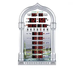 モスクアザンカレンダーイスラム教徒の祈りの壁時計アラームLCDディスプレイデジタルウォールクロック装飾ホームデコレーションクォーツニードル砂時計11158971