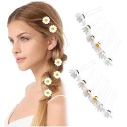 Headpieces 10 stycken Flower Hair Pins Fork Clips For Women Girls Bridal Bridesmaids Ponytail Accessories Floral Hairpins Headpie