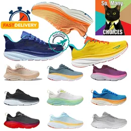 Hot Pink Running Shoes Bondi 8 One Movement Tan Beige Orange Kawana Svart och vitt kol x x2 Tennisskor Menskvinnor Sneaker 36-45