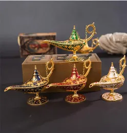 Collectible Legend Aladdin Magic Lamp Ornaments rökelse Burners Pot Classic Perfect Festival Gift Wishing Lamp Home Decor Crafts1888282