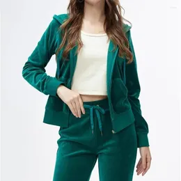 Dwuczęściowe spodnie kobiety Miłośnicy JC Marka swobodne garnitury Spring Autumn Outdoor Velvet Women Women Tracksuits z kapturem kołnierz joggingiem sportowy garnitur sportowy