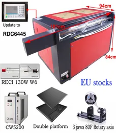 130W 1060 MACCHINA LASER COLLO RECI W6 TUBO CON RUIDA 6445 DSP Sistema Cutter Engerver con USB CO2 Autofocus 1000X600MM4928333