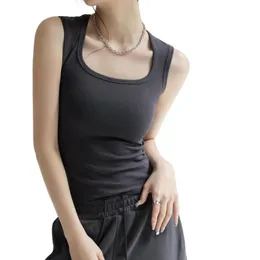 Basic Designer lässig modische modische Frauen -Baumwoll -Tanktops Casual Summer Plain Slim Fit ärmellose Frauen Weste