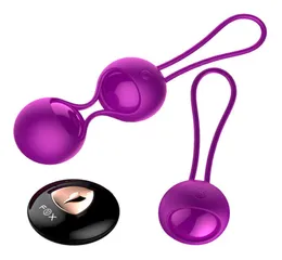 Fox Pilot Control Smart Touch Vibratory Ćwiczenie Kegel Ben wa Balls Trainer wibrujący jajko wizjalne zabawki dla kobiety S184030826