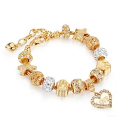 2022 NOWOŚĆ ZŁOTA MIŁOŚCI Crystal Charms for Bracelets Women Fashion Jewelry Valentine Gift Saire Projektant Oryginalny trend Brand7916297