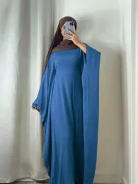 라마단 아이드 키마 리넨 나비 배트 윙 아바야 두바이 럭셔리 터키 이슬람 이슬람 무슬림 카프탄 여성을위한 겸손한 드레스 ka damen 240423