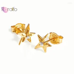 Stud Earrings YUXINTOME 925 Sterling Silver Ear Needle Pentagram For Women Gold Color Simple Small Star Fashion Jewelry