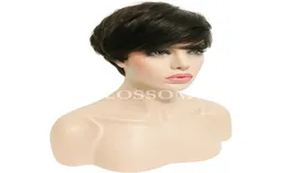 Full Lace Human Cut Hair Wigs 브라질 처녀 직선 머리 글루레그 레이스 전면 흑인 여성을위한 인간 천연 머리 가발 5404407