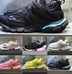 Kutu Bayan Erkekler Tasarımcı Sıradan Ayakkabı Track Led Spor Sneaker Açık Gri Mavi Gomma Deri Siyah Pembe Eğitmen Naylon Baskılı Platform Erkekler Light 3 3.0 Trainer Ayakkabı LJ