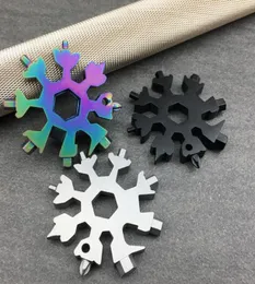 18in1 Snowflake Multitool rostfritt stål multitool kortkombination kompakt bärbar flasköppnare gåva till make män boyfri2849456