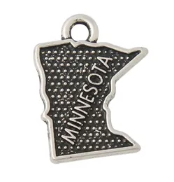 Lia de liga inteira Estado americano de Minnesota Map Charms Jewelry Encontrando pingentes vintage 1417mm AAC1188262625545