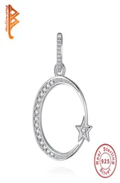 Belawang genuíno 925 prata esterlina encantadora estrela lua clara charme cz pingente fita Bracelets colar jóias de moda diy2240740