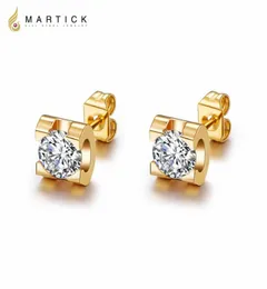 Stud Martick Goldcolor Brincos de aço inoxidável para mulheres Rose Cz Fine Jewelry Gift E1603366885