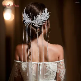 Nagłówki YouLapan Bridal Blowly Headband ręcznie robiony łańcuch wiertarki