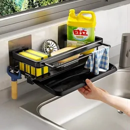 Prateleira de pia de armazenamento de cozinha e sem exercícios para o suporte do rack de parede esponja escorrinte de sabão suspenso
