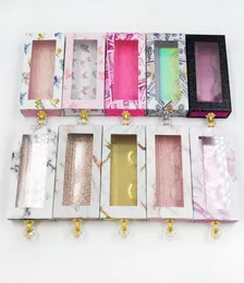 25mm Mink Wimpern Wimpern Packung Butterfly Wimpernverpackungsbox Kristallgriff leere Wimpernboxen mit Tablett Rechteck Case4890766