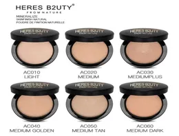 HERES B2UTY Mineralize Skinfinish Face Powder Makeup Foundationをミロウとパフ自然な長持ちするオイルコントロールプレスパウダー6436266