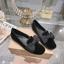 Casual Shoes Sweet Style Ballet Fashion Brand Women's Solid Color Bow Decoration Loafers Designer Ladies Comfortable Soft Flats