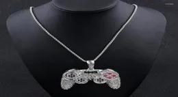 Подвесные ожерелья Hiphop Jewelry Game Game Console Renge Collegle Gold Color Chain Crystal Charms для детей подарки для мальчиков1945957