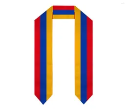 Scarves Armenia Flag Scarf Top Print Graduation Sash Stole International Study Abroad Adult Unisex Party Accessory8846808