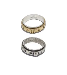 Cyfrowy pierścień obrotowy 925 Sterling Srebrna niszowa design wysokiej jakości tekstura mężczyźni i kobiety pary