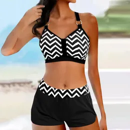 Kadın Mayo Ladies Tankini Muhafazakar Seaside Split Bathing Suit Şort Seti