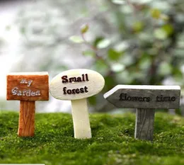 Resin sign board bonsai Figurines Micro Landscape Crafts signboard miniatures fairy garden moss terrarium decor4022948