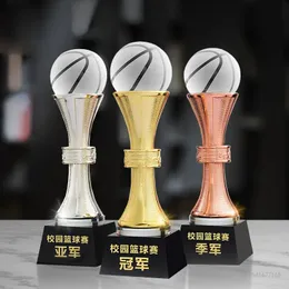 Customized Metal Crystal Trophy Football Basketball Tennis Billiards Golf Volleyball Customized Gold Silver and Bronze 240428