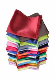 Cicitree 26pcsset poliestere di seta in seta satinata Pocket tasca quadrata semplice colore solido per feste di nozze Hanky2721562