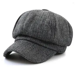Basker wuaumx 2022 twill sboy cap för män kvinnor höst tweed åttonal hatt vintage artist detektiv hattar retro baseball caps chape8422574
