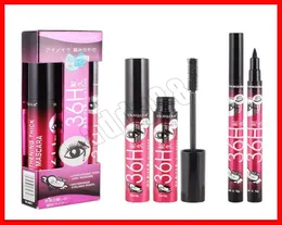 2019 Eye Makeup Yanqina 36h vattentät svart mascara eyeliner blyerts 3D Silkfiber Eyelash Thick Mascara Eyes Lash Extension Beaut2589856