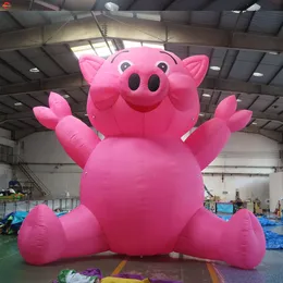 Gratis leverans utomhusaktiviteter jätteblåsbar rosa gris tecknad djur markballonger till salu