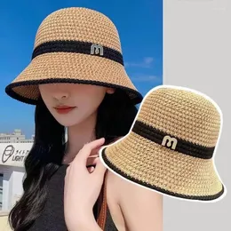 Berets 1pc Knitted Hollow Fisherman Hat Summer Women Breathable Casual Sunshade Mesh Fashion Female Thin Bucket Cap