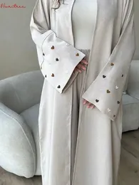 Love Hafdery Kimono z Pasem Zakryty muzułmańską szatą Abaya Syari Kobieta pełna długość muzułmańska Abaya Nabożeństwo Abayas WY1926 240423