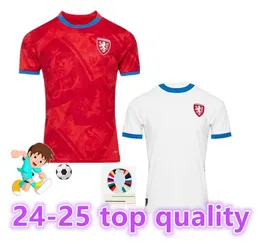 S - 4xl 24 Czech Republic Soccer Jersey 2024 25 Euro Puchar Narodowa Drużyna narodowa domowe koszulki piłkarskie Zestaw Nedved Novotny Poborsky Chytil Schick Hlozek Soucek Sadilek Lingr