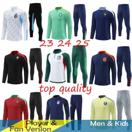 2023 24 O terno de treinamento da camisa de futebol da seleção nacional 23/24/25 Half Zip Men e Kid Football Racksuit Roupet Sweater Sweater Uniform