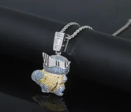 Iced Out Bling Cz Cute Turtles Pendant Necklace Micro Pave Cubic Zircon Mens Fashion Hip Hop Punk Jewelry4044603