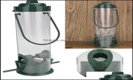 Alimentador de pássaros selvagens verdes com 2 poleiros esquilo buster birdfeeder bebedor de animais de estimação Equipamento de agricultura entrega ao ar livre 2021 Outros SU1092044