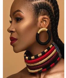 Earrings Necklace ANIID Multilayer Woven Jewellery Choker Dubai Nigerian Bridal Wedding African Beads Jewelry Set Gift3312144