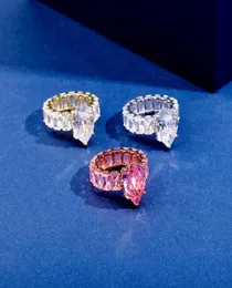 Хип -хоп вода капля Cz Rings Fashion Ss Cut Полный кубический циркон -группа обручальное кольцо кольца для пальцев для женщин, заявление еврея3947654