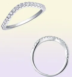 Она 925 Стерлинговая серебряная обручальная группа обручального кольца для женщин с кривой вал.