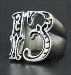 3PCLlot Nowy projekt numer 13 fajny pierścień 316L stal nierdzewna moda biżuteria Party Biker Style Ring8200275