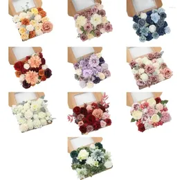 Fiori decorativi 2024 Bulk artificiale Bulk Fallo Flower Rose Silk per centrotavola per festa di nozze fai -da -te accordi