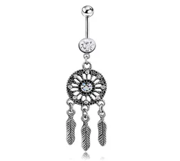 D0646 Dreamer Belly Vavel Button Ring Silver Black012343240529